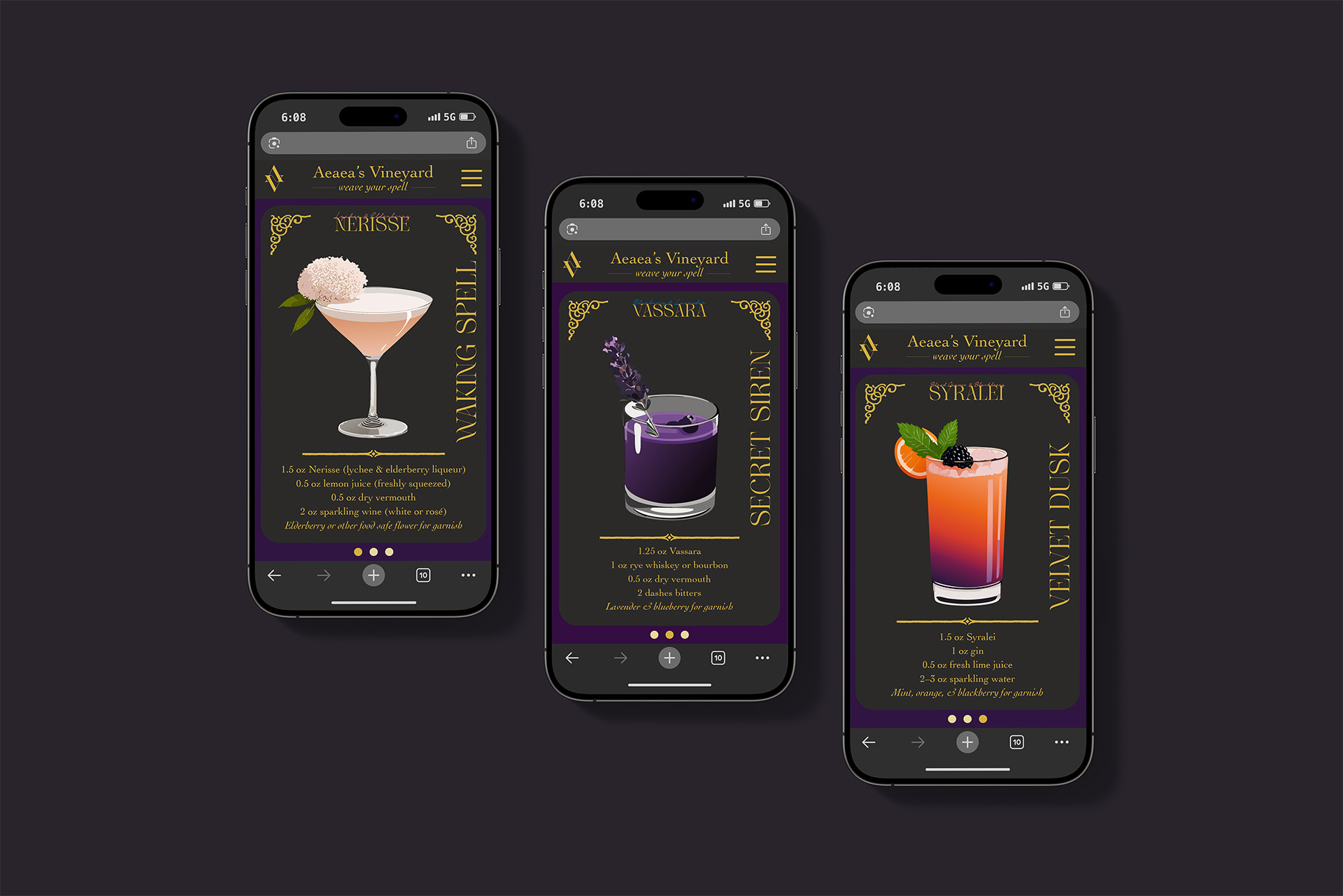 Aeaea's Vineyard recipe card