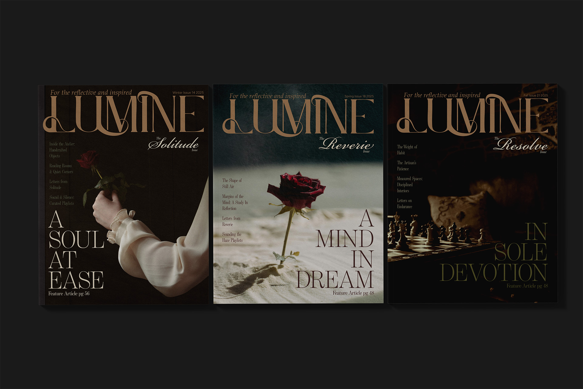 Lumine editorial spread
